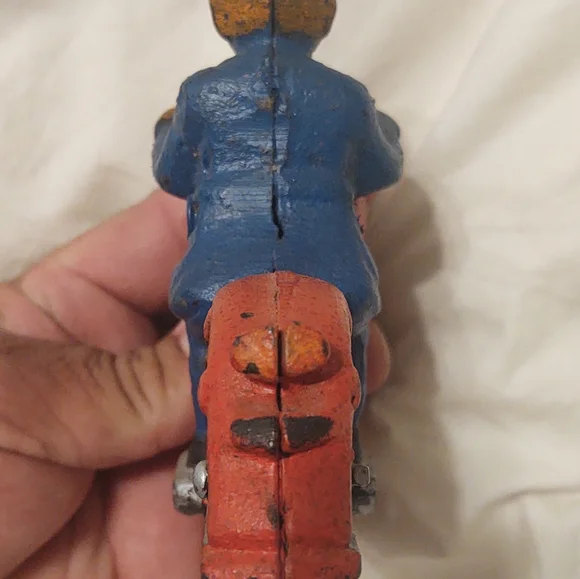 Vintage Cast Iron Motorcycle Toy 1930s.